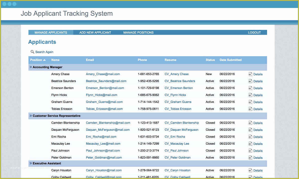 Free Recruitment Tracker Excel Template Of Job Applicant Tracking System Free Application Template