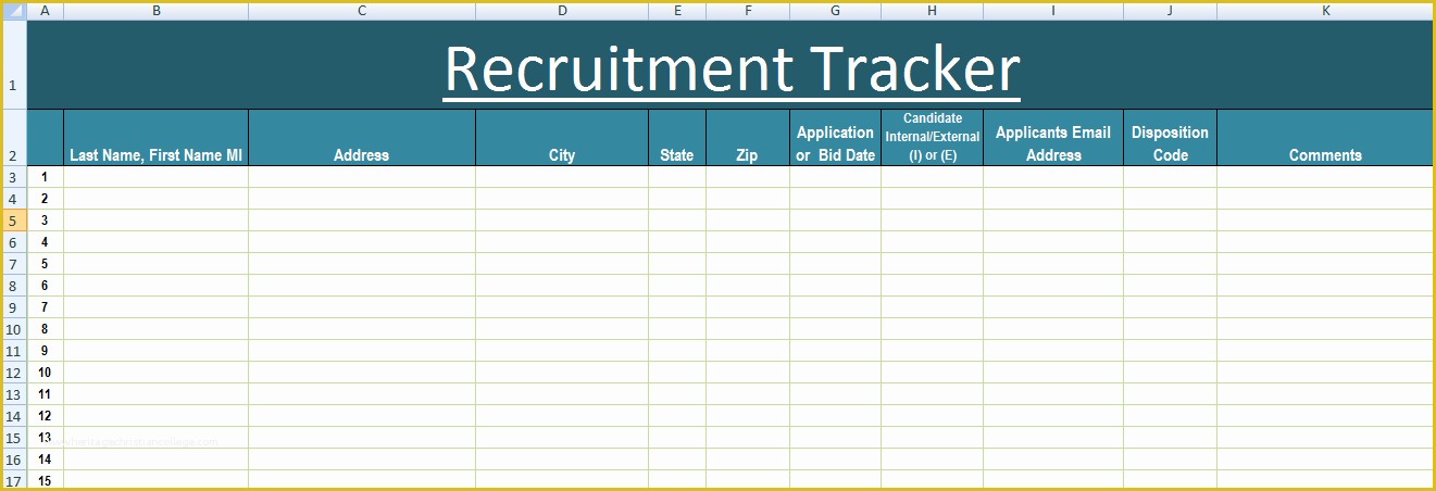 Free Recruitment Tracker Excel Template Of Recruitment Tracker Excel Template Xls