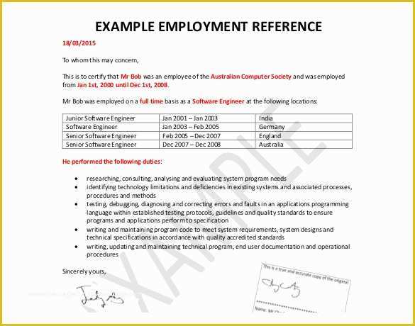 Free Reference Template Of 42 Reference Letter Templates Pdf Doc