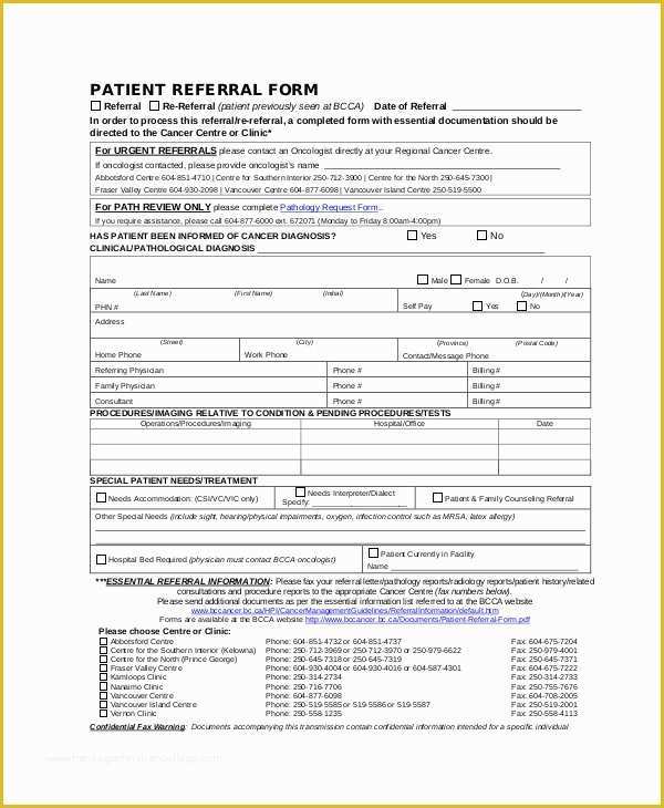 Free Referral form Template Of 10 Sample Referral forms