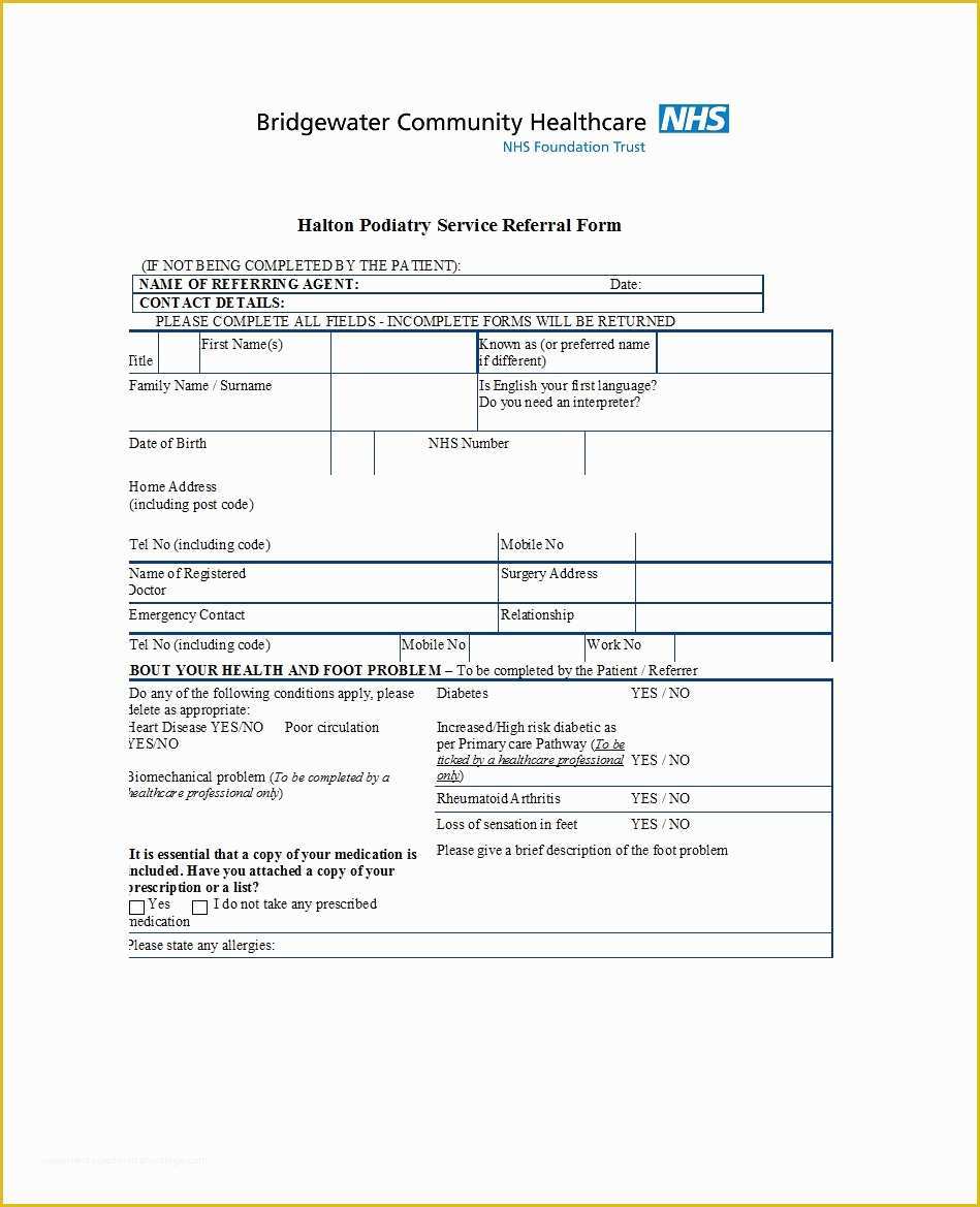 Free Referral form Template Of 50 Referral form Templates [medical & General] Template Lab