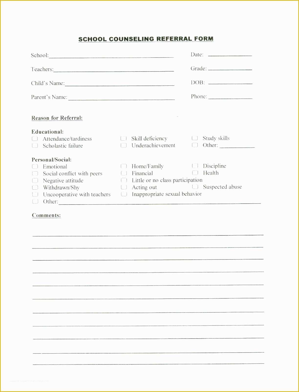 Free Referral form Template Of 6 Counselling Referral form Template Uyefi