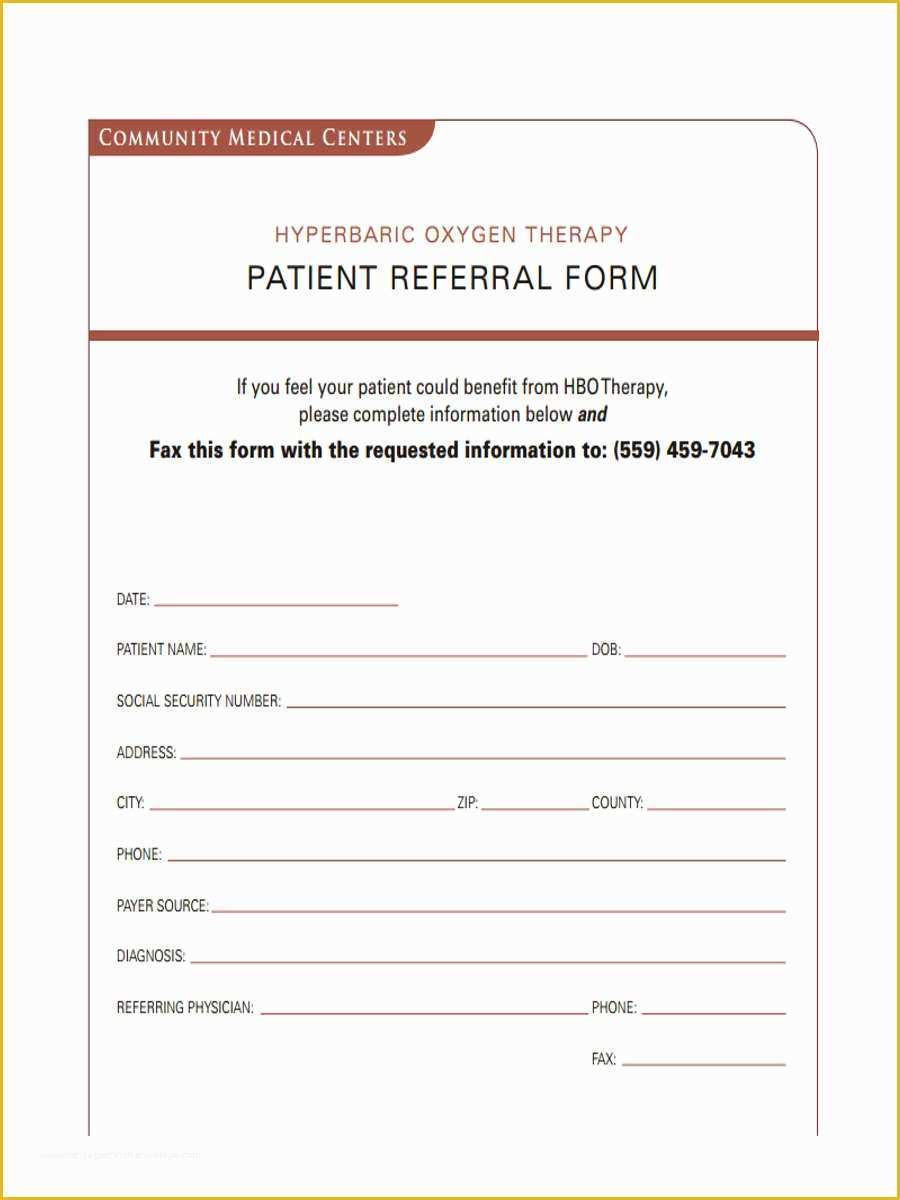 Free Referral form Template Of 8 Medical Referral form Samples Free Sample Example