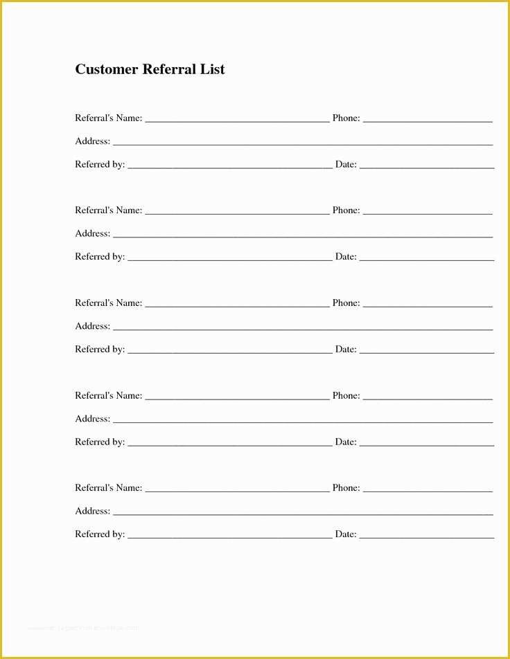 Free Referral form Template Of Client Referral form Template Invitation Templates