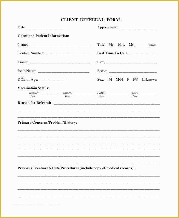 Free Referral form Template Of Medical Referral form Template Medical Release form for