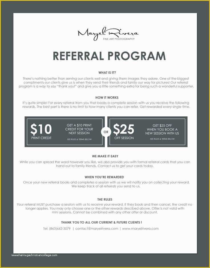 Free Referral Program Template Of Best 25 Graphy Contract Ideas On Pinterest