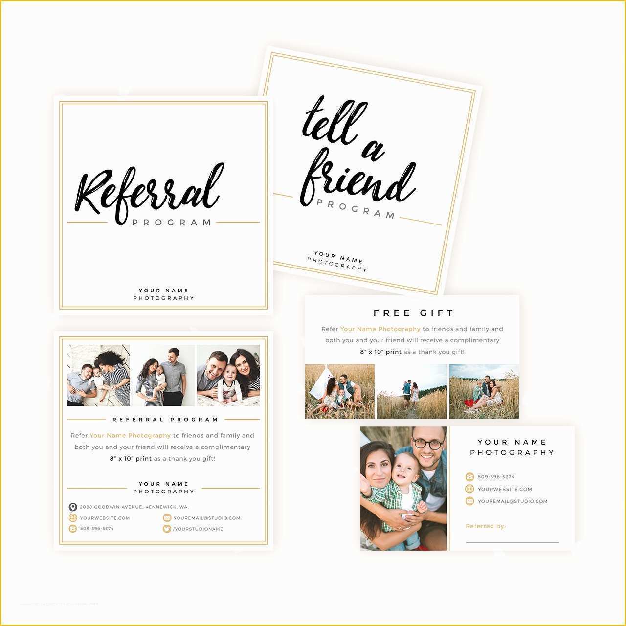 Free Referral Program Template Of Modern Hand Lettering Referral Card Set Strawberry Kit