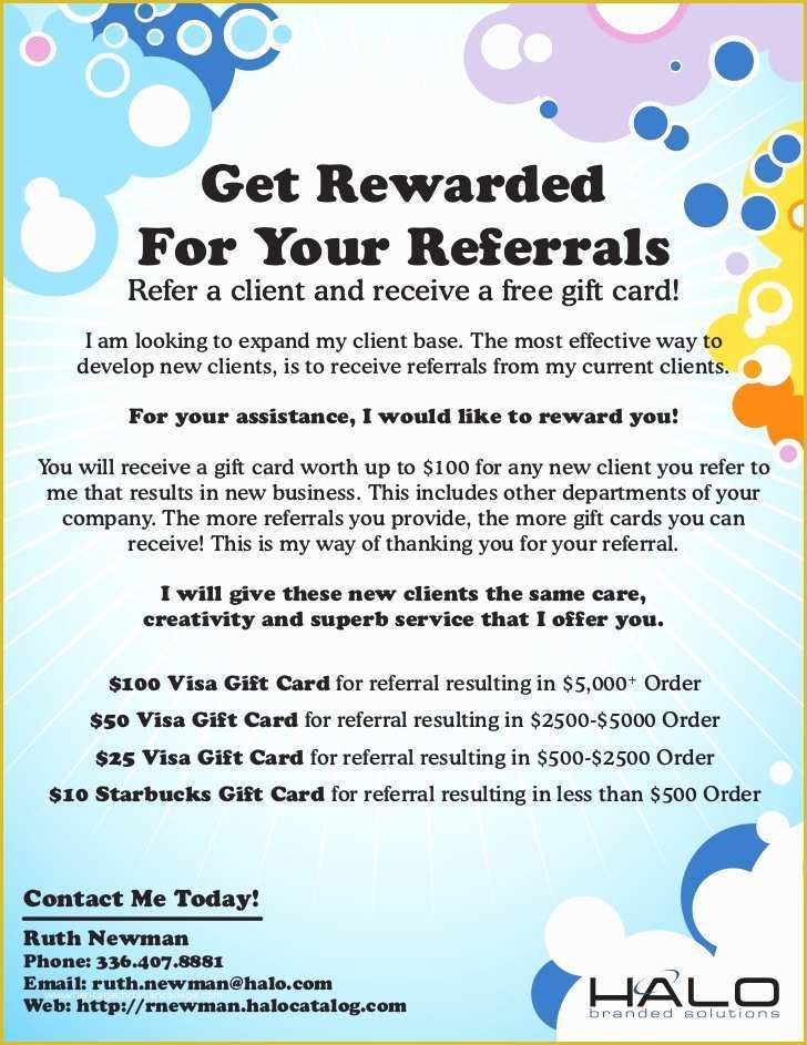 Free Referral Program Template Of Referral Flyer Gift Card
