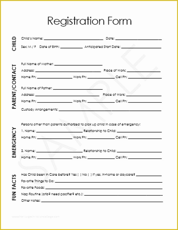 Registration Form Template Free Download Pdf