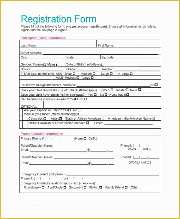 Free Registration form Template Of 32 Sample Free Registration forms