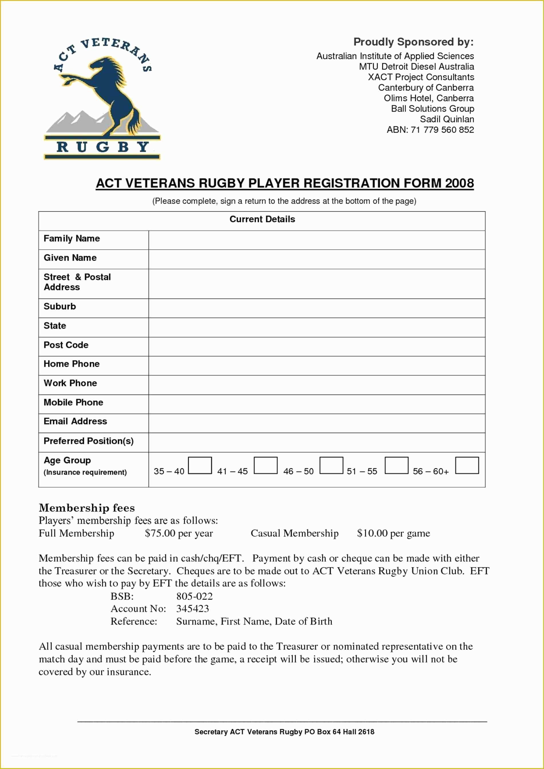 Free Registration form Template Of Free Registration form Template Word