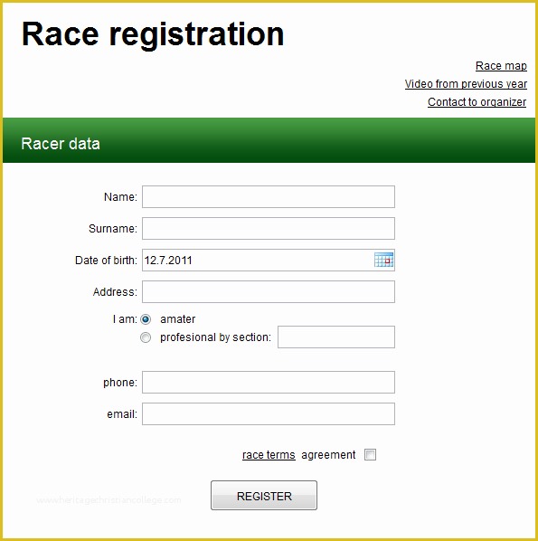 Free Registration form Template Of Registration form Template Free Download