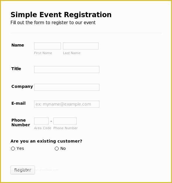 Free Registration form Template Of Registration form Template