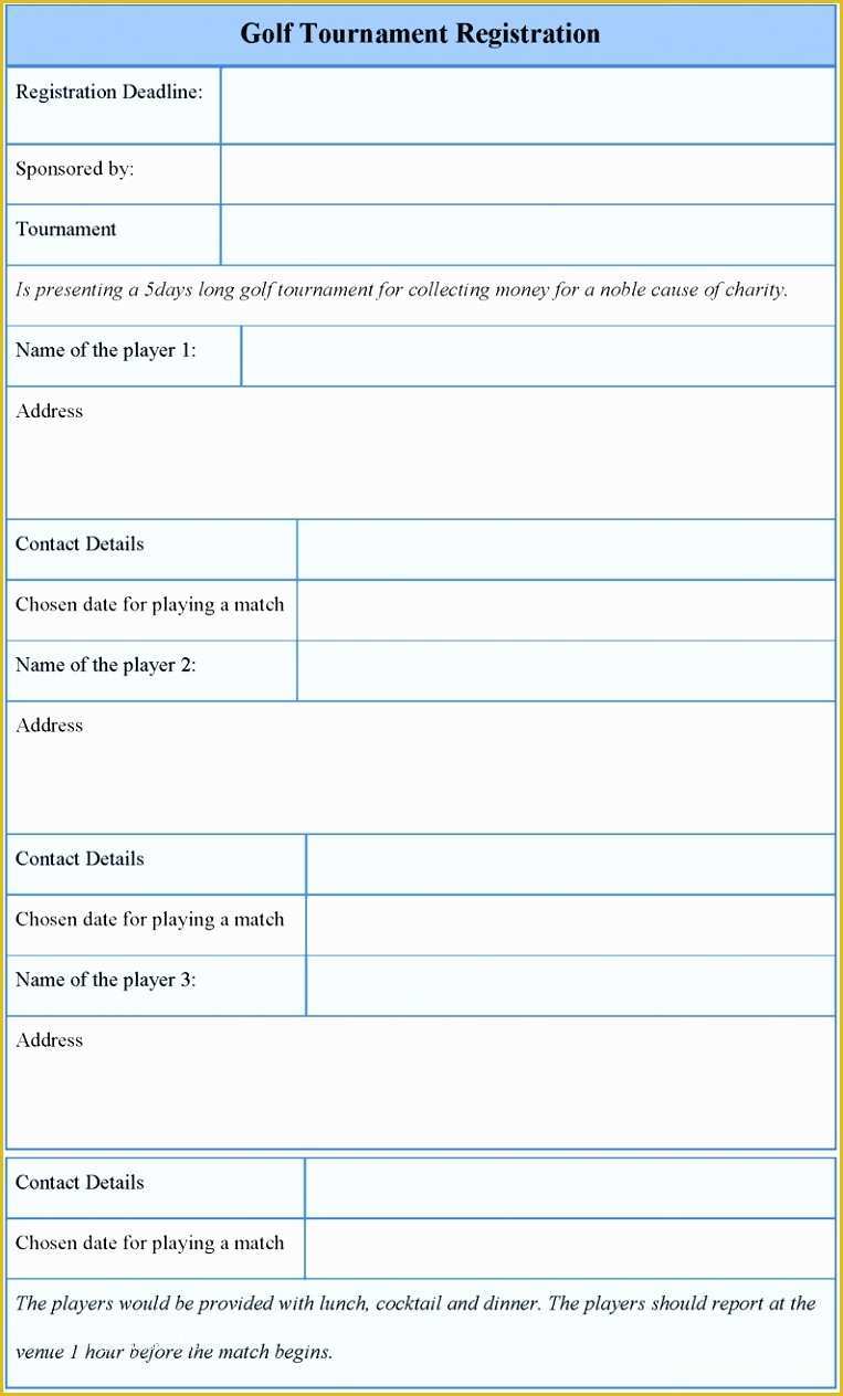 Free Registration Template Of 10 Golf Registration form Template Utbio