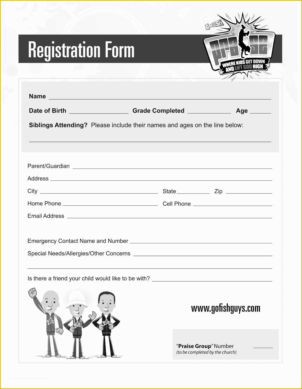 Free Registration Template Of Church Nursery Registration form thenurseries