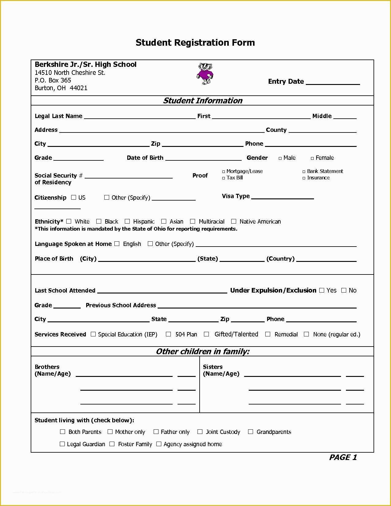 Free Registration Template Of Class Registration form Template – Radiofama