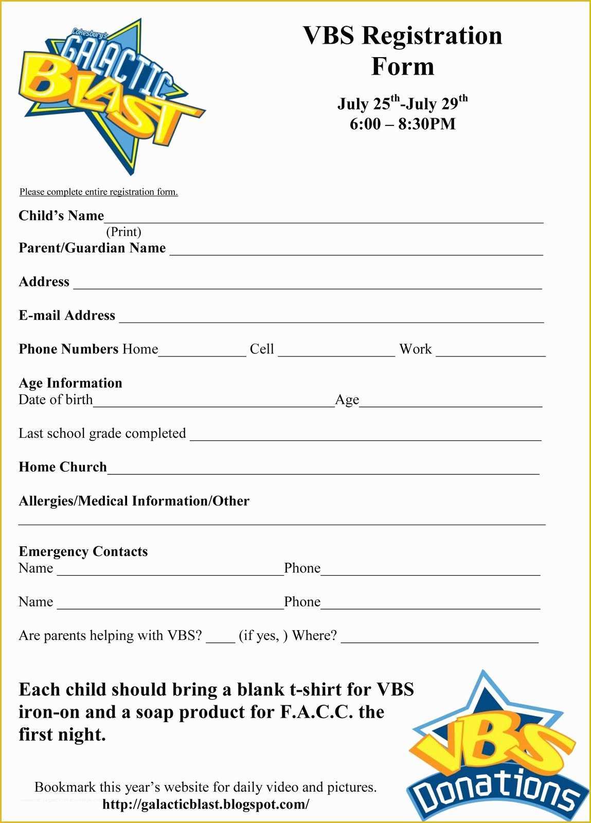 Free Registration Template Of Free Vbs Registration form Template Vbs