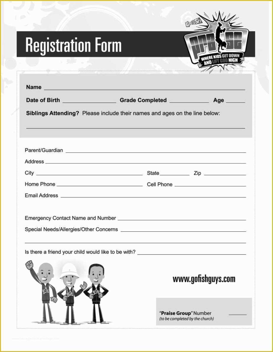 Free Registration Template Of Nursery Registration form Template Sampletemplatess