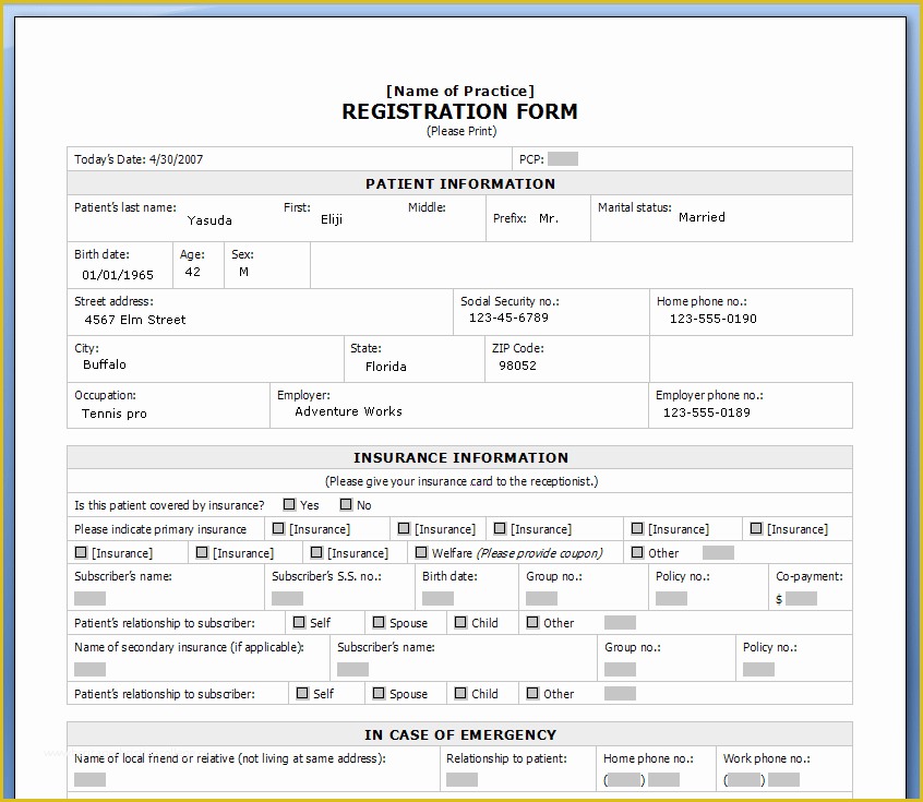 Free Registration Template Of Printable Registration form Templates Word Excel Samples