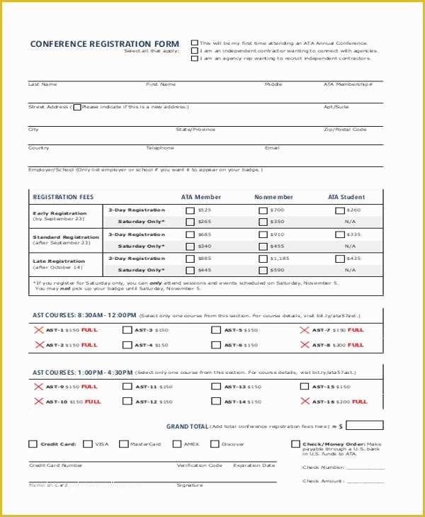 Free Registration Template Of Registration form Templates