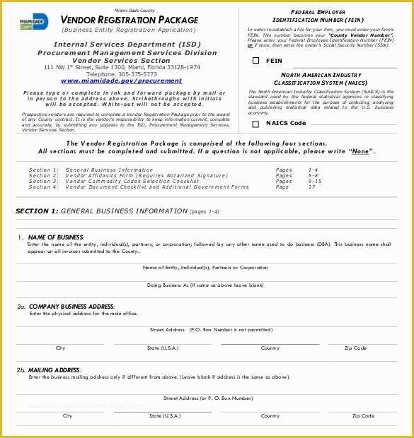 Free Registration Template Of Vendor Application Template – 9 Free Word Pdf Documents