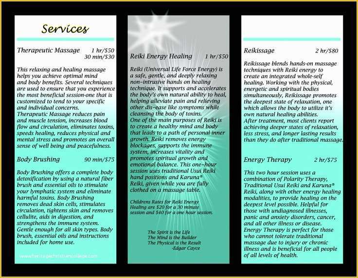Free Reiki Brochure Template Of Inside Reiki Brochure Good Description Of Reiki