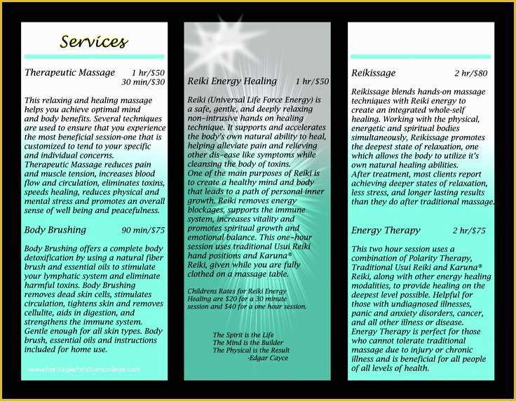 Free Reiki Brochure Template Of Inside Reiki Brochure Good Description Of Reiki