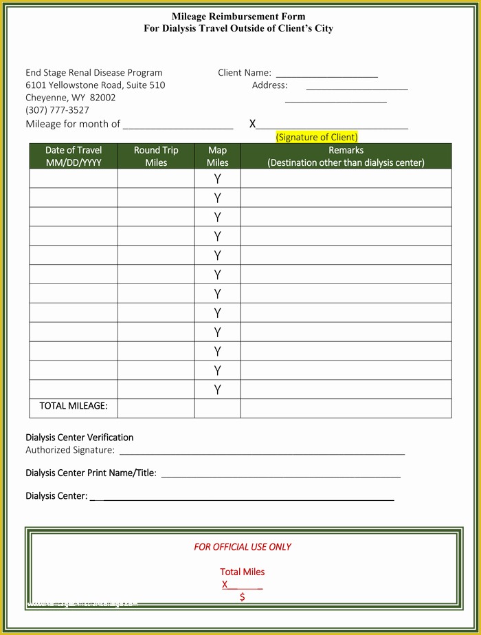 Free Reimbursement Request form Template Of 5 Mileage Reimbursement form Templates for Word and Excel