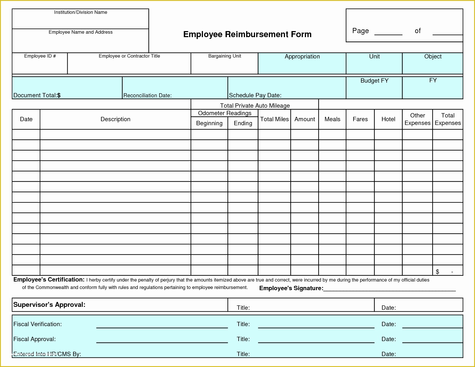 Free Reimbursement Request form Template Of Employee Expense Report Template Sample Worksheets Free