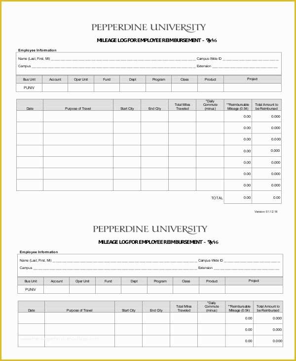 Free Reimbursement Request form Template Of Mileage Reimbursement form 9 Free Sample Example