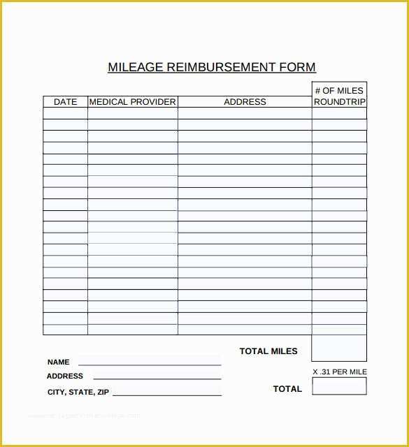 Free Reimbursement Request form Template Of Sample Mileage Reimbursement form 8 Download Free