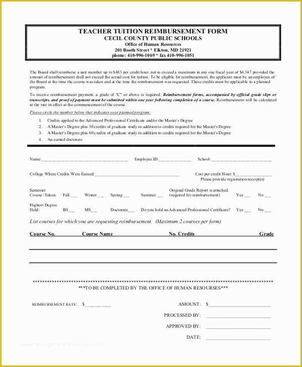 Free Reimbursement Request form Template Of Tuition Reimbursement form Template Alfonsovacca