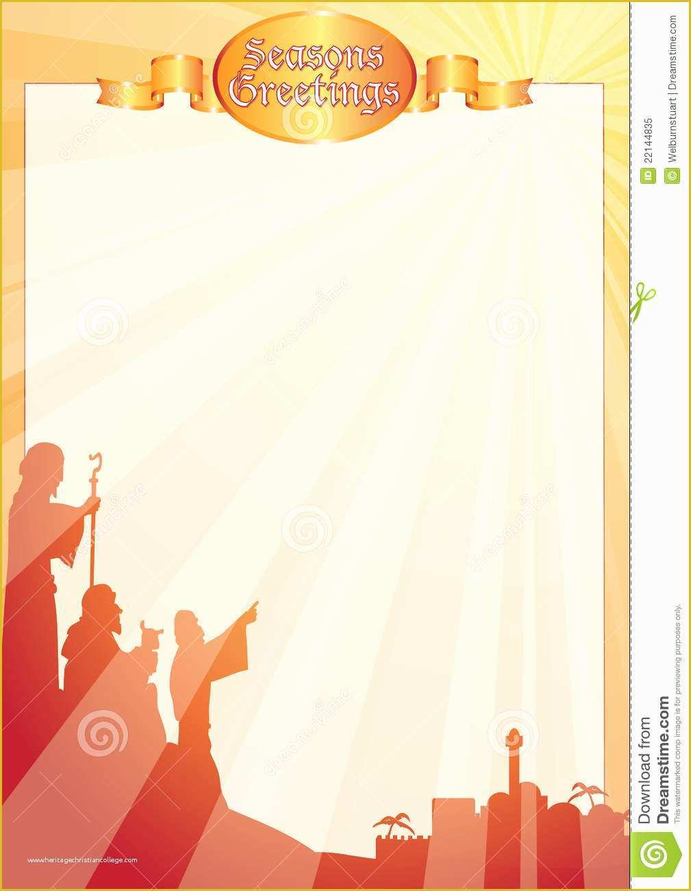 Free Religious Christmas Card Templates Of Rays Shepherds Greetings Letter Stock Vector