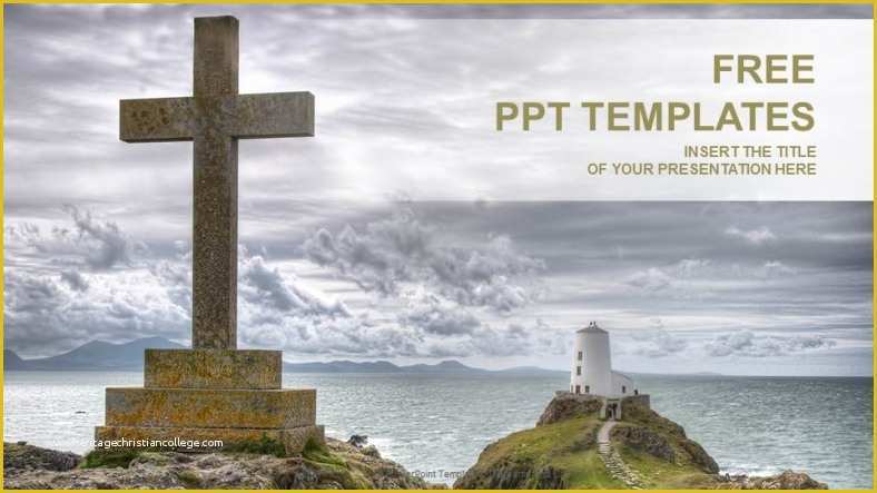 Free Religious Powerpoint Templates Of Catholic Cross Religion Ppt Templates