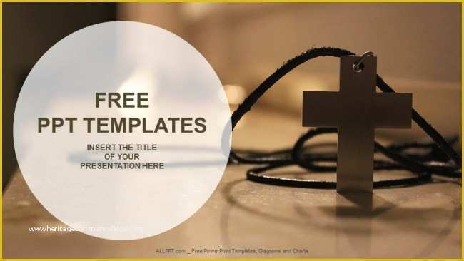 Free Religious Powerpoint Templates Of Simple Wooden Christian Cross Necklace Powerpoint Templates