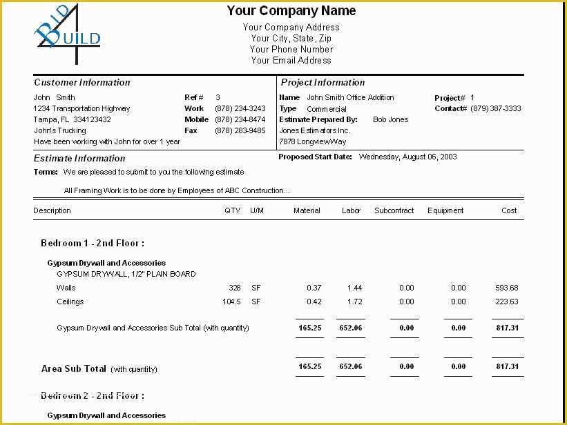 Free Remodeling Estimate Template Of Home Remodeling Proposal Templates Awesome Construction