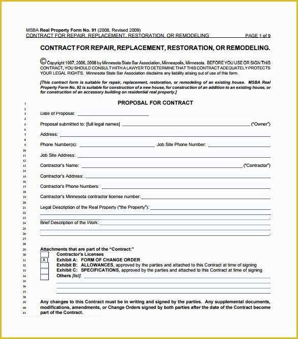 Free Renovation Contract Template Of 10 Home Remodeling Contract Templates Word Docs Pages