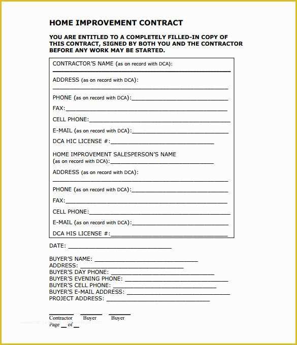 Free Renovation Contract Template Of 7 Renovation Contract Templates Doc Pdf