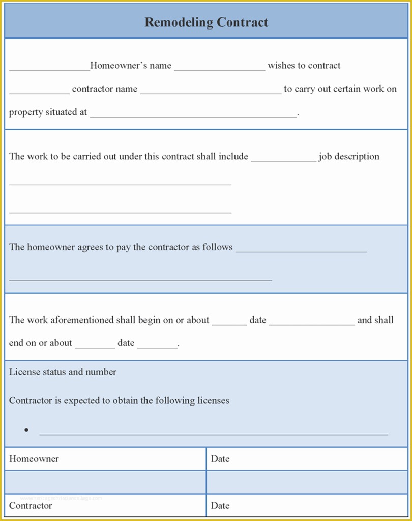 Free Renovation Contract Template Of Blog Archives Filecloudriver