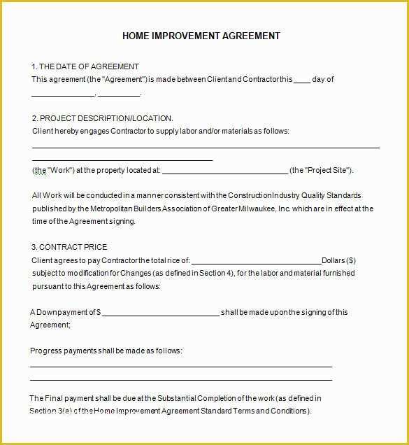 Free Renovation Contract Template Of Contractors Contract forms Free Templates Resume