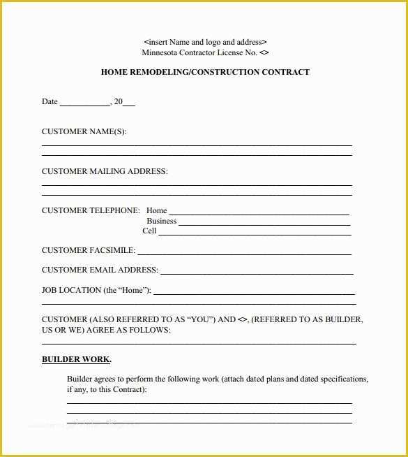 Free Renovation Contract Template Of Kitchen Remodeling Contract Sample – Wow Blog