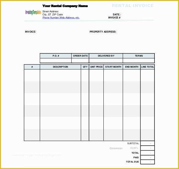 Free Rent Invoice Template Word Of 60 Microsoft Invoice Templates Pdf Doc Excel