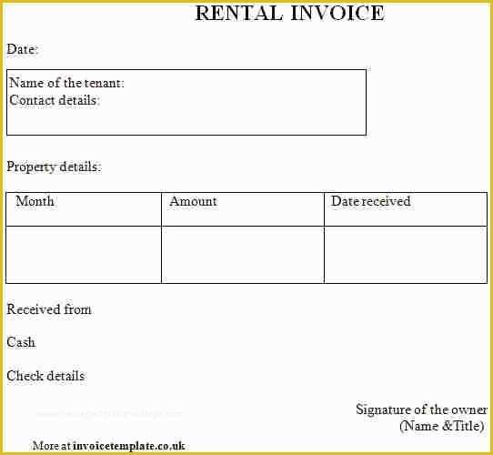 Free Rent Invoice Template Word Of Rent Invoice Template Word