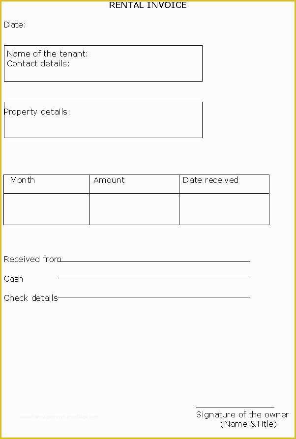 Free Rent Invoice Template Word Of Rental Invoice Template Invoice Templates