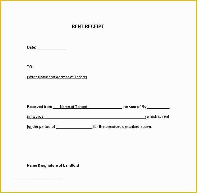 Free Rent Invoice Template Word Of Tenant Receipt Landlord Tenant Rent Receipt form Landlord