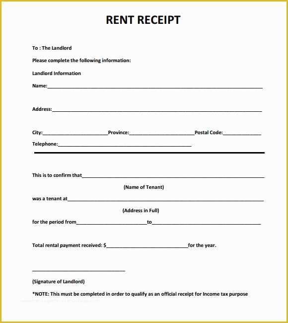 Free Rent Receipt Template Excel Of 6 Free Rent Receipt Templates Excel Pdf formats