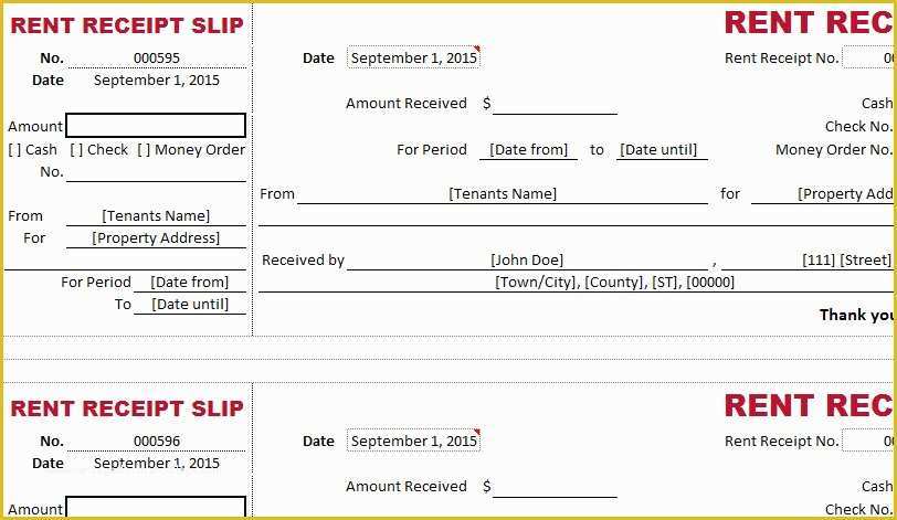 Free Rent Receipt Template Excel Of Dual Type Rent Receipt Template My Excel Templates