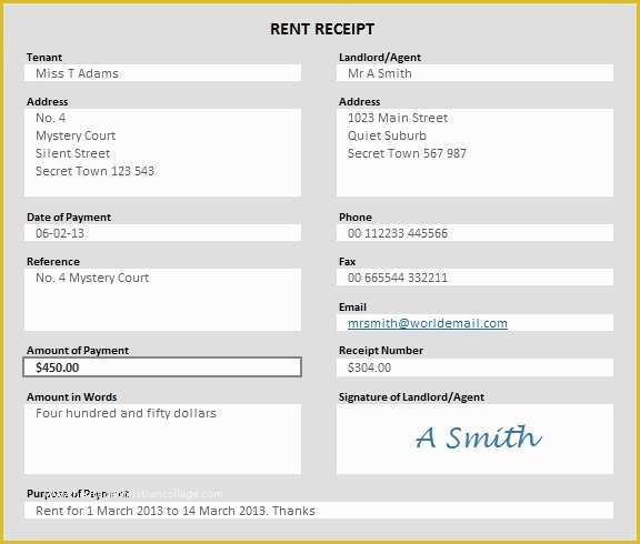 Free Rent Receipt Template Excel Of Free Rent Receipt Template In Excel