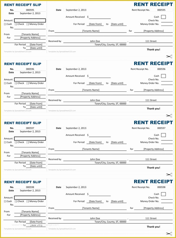 Free Rent Receipt Template Excel Of Rent Receipt