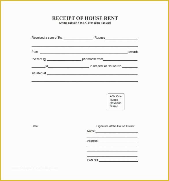 Free Rent Receipt Template Excel Of Rent Receipt Template 9 Free Word Excel Pdf format